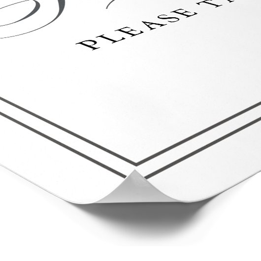 スクリプトエレガントの結婚式の引き出物記号 ポスター (角)