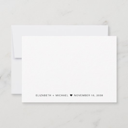 スクリプトエレガントの親切な返信結婚の 出欠カード (裏面)