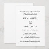 スクリプトエレガントの親結婚式招待状 招待状 (正面/裏面)