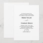 スクリプトエレガントの親結婚式招待状 招待状 (正面/裏面)