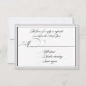 スクリプトエレガントは任意の色で盛り上げ縁どる 出欠カード (正面)