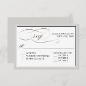 スクリプトエレガントは任意の色でRSVPを飾る 出欠カード (正面/裏面)