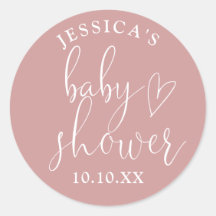 スクリプトエレガントほこりっぽいバラピンク赤ちゃんシャワーのお願い