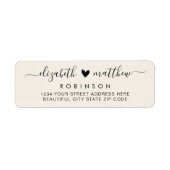 スクリプトエレガントアイボリー結婚の差出人住所 ラベル (正面)