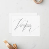 スクリプトエレガントイニシャルカップル名モノグラム ノートカード (正面/裏面インサイチュ)
