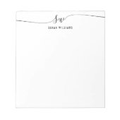 スクリプトエレガントイニシャルモノグラム ノートパッド (正面)