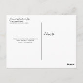 スクリプトエレガントイン金ゴールド結婚のThank You Post Card ポストカード (裏面)