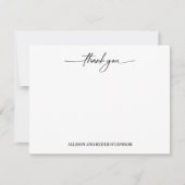 スクリプトエレガントカップルにモダン感謝 ノートカード (正面)