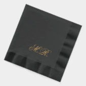 スクリプトエレガントカップルのモノグラムイニシャルの結婚数 箔ナプキン (左)