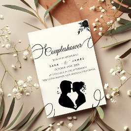 スクリプトエレガントカップルブライダルシャワー 招待状