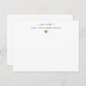 スクリプトエレガントカップル名金ゴールドハートの新規追加 ノートカード (正面/裏面)