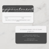 スクリプトエレガントカラーブロックグレーアポイントメント 名刺 (正面/裏面)