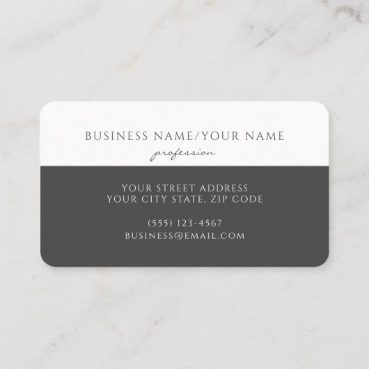 スクリプトエレガントカラーブロックグレーアポイントメント 名刺 (裏面)