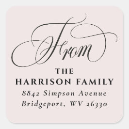 スクリプトエレガントクラシック赤面差出人住所 スクエアシール