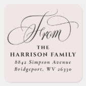 スクリプトエレガントクラシック赤面差出人住所 スクエアシール (正面)