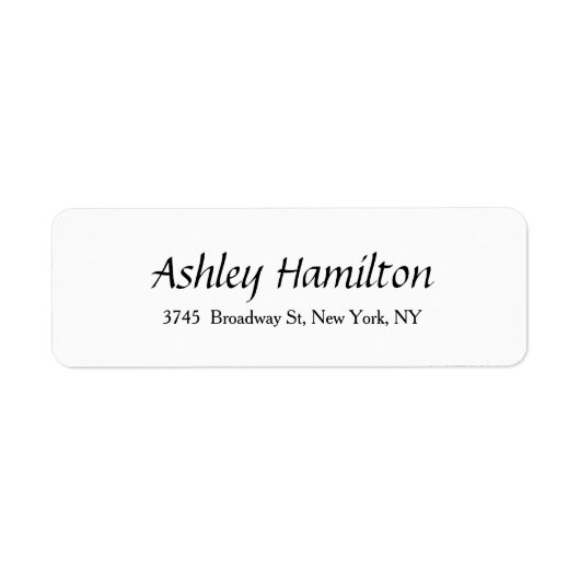 スクリプトエレガントクリエイティブプレーン白黒 ラベル (正面)