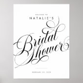 スクリプトエレガントシックモダンブライダルシャワー記号 ポスター (正面)