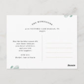 スクリプトエレガントシック植物性クリスマスコラージュ ポストカード (裏面)