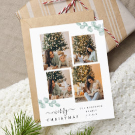 スクリプトエレガントシック植物性クリスマスコラージュ ポストカード