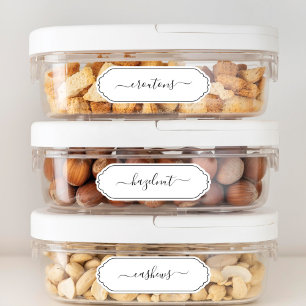 スクリプトエレガントスキャロプフレームキッチンパントリーラベル シール