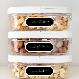 スクリプトエレガントスキャロプフレームキッチンパントリーラベル シール