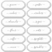 スクリプトエレガントスキャロプフレームキッチンパントリーラベル シール (正面)