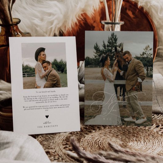 スクリプトエレガントタイポグラフィありがとうご結婚ざいました サンキューカード