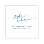 スクリプトエレガントタイポグラフィカスタム差出人住所 セルフインキングスタンプ (デザイン)