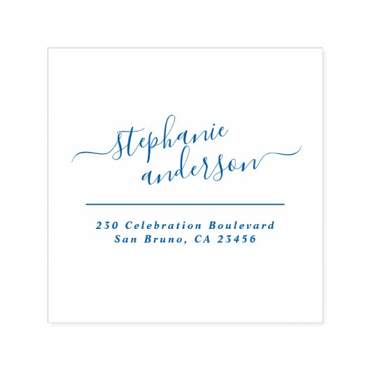 スクリプトエレガントタイポグラフィカスタム差出人住所 セルフインキングスタンプ (デザイン)