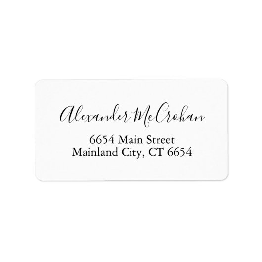 スクリプトエレガントタイポグラフィ住所 シール (正面)