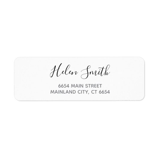 スクリプトエレガントタイポグラフィ差出人住所ラベル ラベル (正面)