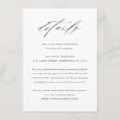 スクリプトエレガントタイポグラフィ結婚の詳細 エンクロージャーカード (正面)