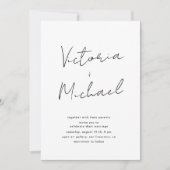 スクリプトエレガントタイポグラフィ結婚式招待状 招待状 (正面)