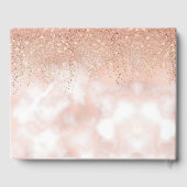 スクリプトエレガントタイポグラフィ赤面ピンク金ゴールドスイーツ16 ゲストブック (裏面)