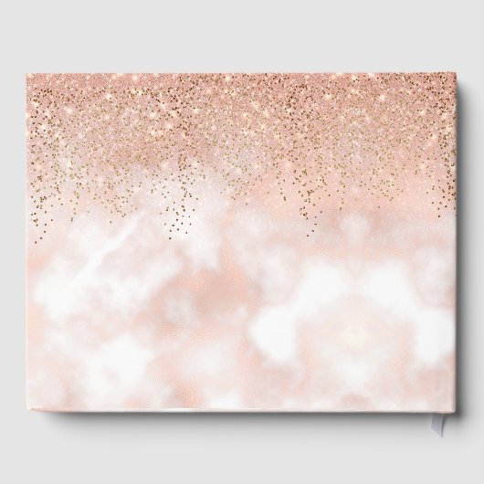 スクリプトエレガントタイポグラフィ赤面ピンク金ゴールドスイーツ16 ゲストブック (裏面)