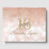 スクリプトエレガントタイポグラフィ赤面ピンク金ゴールドスイーツ16 ゲストブック (正面)