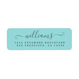 スクリプトエレガントターコイズファミリ差出人住所 ラベル