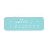 スクリプトエレガントターコイズファミリ差出人住所 ラベル (正面)