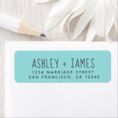 スクリプトエレガントターコイズ結婚の差出人住所 ラベル (インサイチュ)