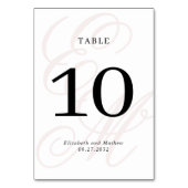 スクリプトエレガントダスティピンクモノグラム結婚ズ テーブルナンバー (裏面)