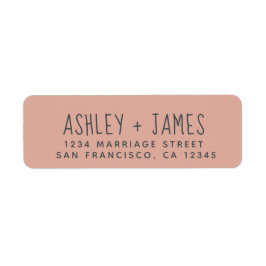 スクリプトエレガントダスティピンク結婚の差出人住所 ラベル