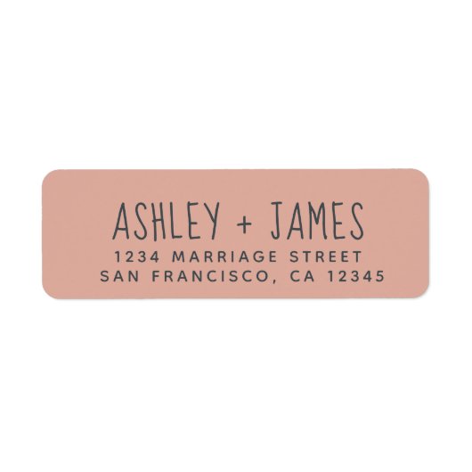 スクリプトエレガントダスティピンク結婚の差出人住所 ラベル (正面)