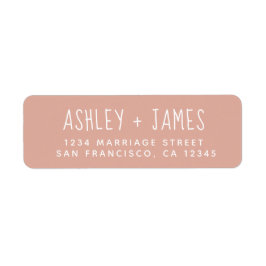 スクリプトエレガントダスティピンク結婚の差出人住所 ラベル