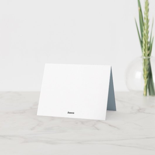 スクリプトエレガントダスティブルー男の赤ちゃんサンキューカード サンキューカード (裏面)