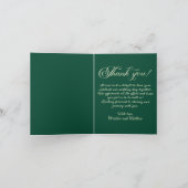 スクリプトエレガントティール(緑がかった色)結婚の写真サンキューカード ノートカード (内部)