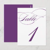 スクリプトエレガントテーブル番号はがき |紫520C ポストカード (正面/裏面)