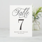 スクリプトエレガントテーブル番号カード 招待状 (スタンド正面)