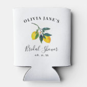 スクリプトエレガントトロピカルレモンブライダルシャワー 缶クーラー (裏面)