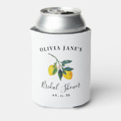 スクリプトエレガントトロピカルレモンブライダルシャワー 缶クーラー (缶裏面)