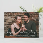 スクリプトエレガントハッピーバレンタインデーカップルの写真 シーズンカード (スタンド正面)